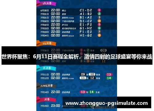 世界杯聚焦:6月11日赛程全解析,激情四射的足球盛宴等你来战 世界杯聚焦:6月11日赛程全解析,激情四射的足球盛宴等你来战